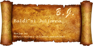 Balási Julianna névjegykártya